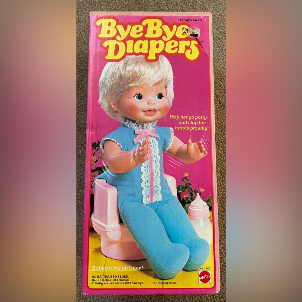 Mattel Bye Bye Diapers Doll New in Box
